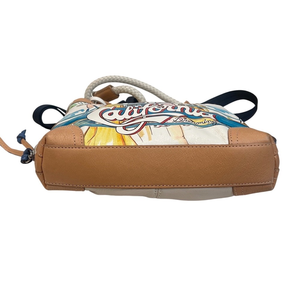 Brighton California‎ Dreaming Whimsical Graphic Art Leather Crossbody Purse - Picture 9 of 12